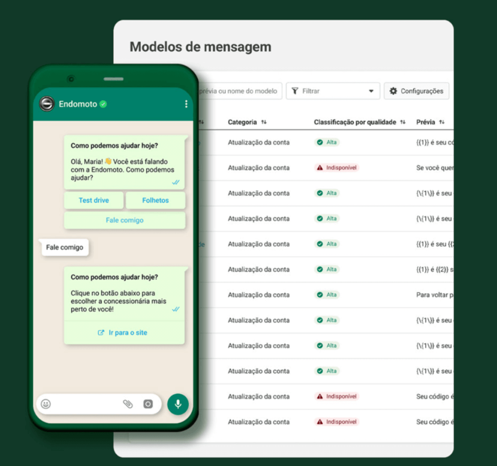 imagem do whatsapp business com conversas